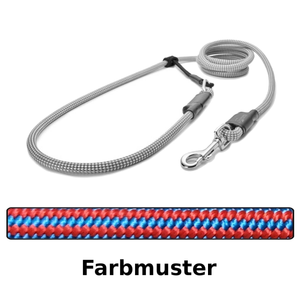 EASYLONG Hundeleine - M - 10m - rot und blau